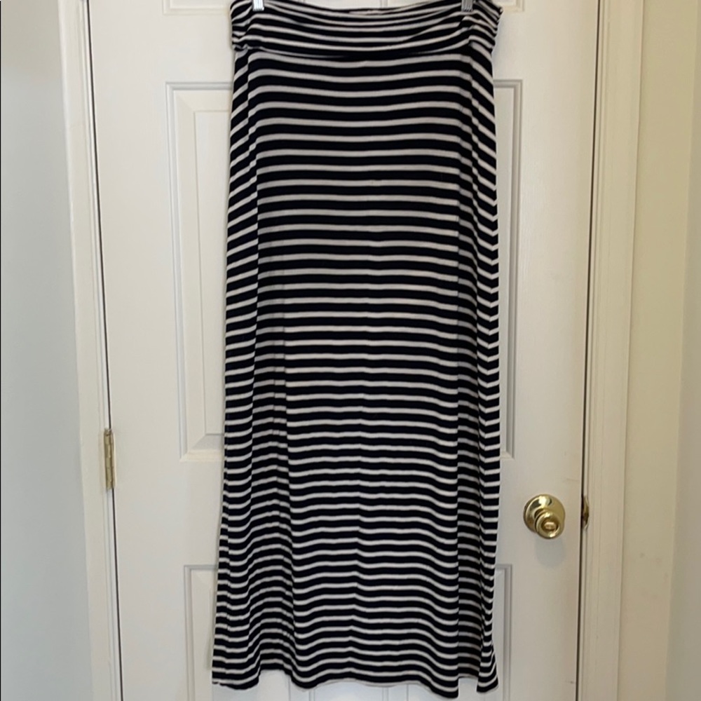 J Crew jersey striped maxi skirt